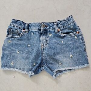Cat & Jack Light Blue Jean Shorts with Floral Embroidery